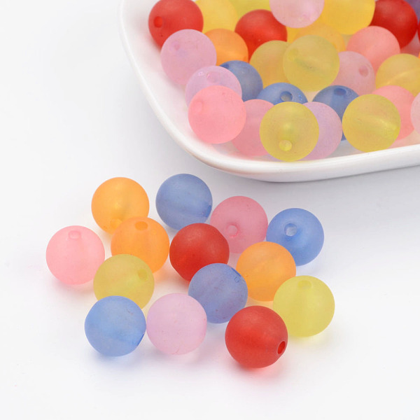 PandaHall 12mm Mixed Transparent Round Frosted Acrylic Ball Beads, Hole: 2mm Acrylic Round Multicolor
PandaHall 12mm Mixed Transparent Round Frosted Acrylic Ball Beads, Hole: 2mm Acrylic Round Multicolor