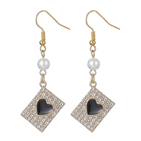 PandaHall Alloy Crystal Rhinestone Rectangle with Heart Dangle Earrings, Imitated Pearl Acrylic Beaded Drop Earrings with Enamel, Black...
PandaHall Alloy Crystal Rhinestone Rectangle with Heart Dangle Earrings, Imitated Pearl Acrylic Beaded Drop Earrings with Enamel, Black...