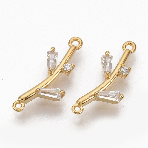 PandaHall Brass Clear Cubic Zirconia Links, Nickel Free, Branch, Real 18K Gold Plated, 18x8x3mm, Hole: 0.8mm Brass+Cubic Zirconia Branch...
PandaHall Brass Clear Cubic Zirconia Links, Nickel Free, Branch, Real 18K Gold Plated, 18x8x3mm, Hole: 0.8mm Brass+Cubic Zirconia Branch...