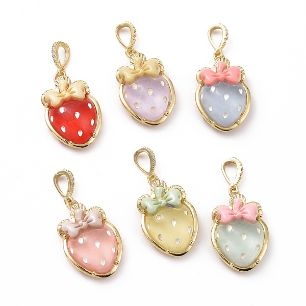 PandaHall Opaque Resin Pendants, Strawberry Charm, with Brass Micro Pave Clear Cubic Zirconia Findings, Cadmium Free & Lead Free, Real 18K..., Multicolor
PandaHall Opaque Resin Pendants, Strawberry Charm, with Brass Micro Pave Clear Cubic Zirconia Findings, Cadmium Free & Lead Free, Real 18K..., Multicolor