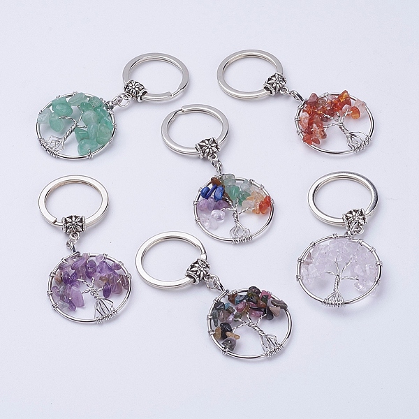 PandaHall Natural/Synthetic Mixed Stone Keychain, with Iron Key Rings and Brass Finding, Flat Round with Tree of Life, 65~67mm, 36x29x5~8mm...
PandaHall Natural/Synthetic Mixed Stone Keychain, with Iron Key Rings and Brass Finding, Flat Round with Tree of Life, 65~67mm, 36x29x5~8mm...