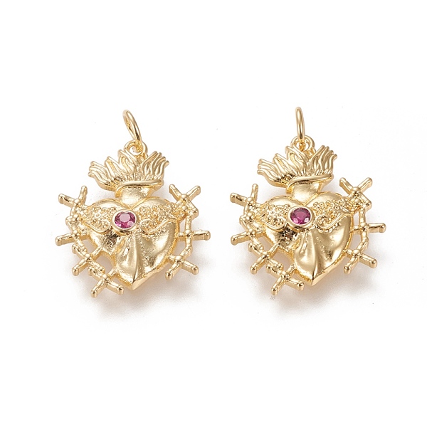 PandaHall Brass Micro Pave Cubic Zirconia Pendants, Long-Lasting Plated, with Jump Rings, Sacred Heart, Deep Pink, Real 18K Gold Plated...
PandaHall Brass Micro Pave Cubic Zirconia Pendants, Long-Lasting Plated, with Jump Rings, Sacred Heart, Deep Pink, Real 18K Gold Plated...