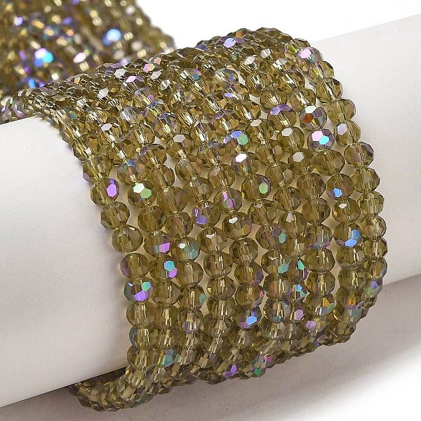 PandaHall Electroplate Transparent Glass Beads Strands, Faceted, Round, Rainbow Plated, Dark Khaki, 3mm, Hole: 0.8mm, about...
PandaHall Electroplate Transparent Glass Beads Strands, Faceted, Round, Rainbow Plated, Dark Khaki, 3mm, Hole: 0.8mm, about...