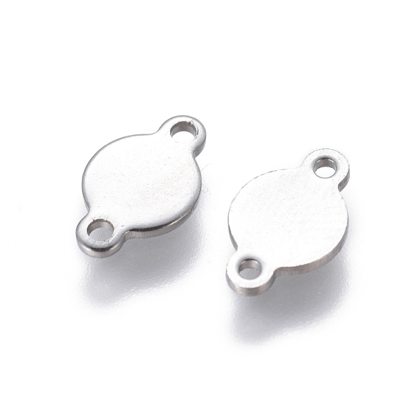 PandaHall 304 Stainless Steel Links connectors, Flat Round, Stainless Steel Color, 6x9.5x0.8mm, Hole: 1mm 304 Stainless Steel Flat Round 
PandaHall 304 Stainless Steel Links connectors, Flat Round, Stainless Steel Color, 6x9.5x0.8mm, Hole: 1mm 304 Stainless Steel Flat Round