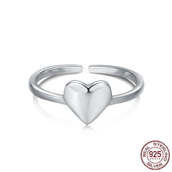 PandaHall Rhodium Plated 925 Sterling Silver Open Cuff Rings, with S925 Stamp, Heart, Platinum, Inner Diameter: 17.6mm Sterling Silver Heart
PandaHall Rhodium Plated 925 Sterling Silver Open Cuff Rings, with S925 Stamp, Heart, Platinum, Inner Diameter: 17.6mm Sterling Silver Heart