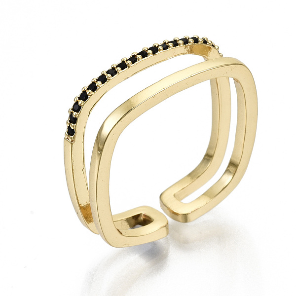 PandaHall Brass Micro Pave Cubic Zirconia Cuff Rings, Open Rings, Cadmium Free & Nickel Free & Lead Free, Real 16K Gold Plated, Black...
PandaHall Brass Micro Pave Cubic Zirconia Cuff Rings, Open Rings, Cadmium Free & Nickel Free & Lead Free, Real 16K Gold Plated, Black...