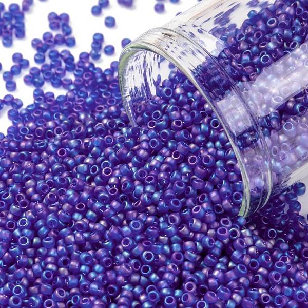 PandaHall TOHO Round Seed Beads, Japanese Seed Beads, (87DF) Transparent AB Frost Cobalt, 15/0, 1.5mm, Hole: 0.7mm, about 3000pcs/10g Glass..., Blue
PandaHall TOHO Round Seed Beads, Japanese Seed Beads, (87DF) Transparent AB Frost Cobalt, 15/0, 1.5mm, Hole: 0.7mm, about 3000pcs/10g Glass..., Blue