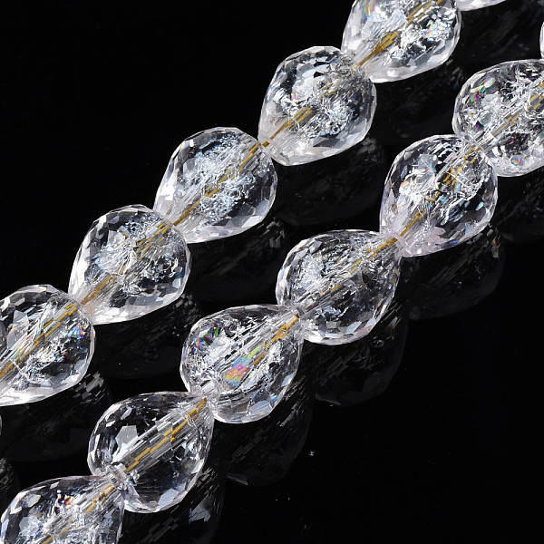 PandaHall Transparent Crackle Glass Beads Strands, Faceted, Teardrop, Clear, 10x9mm, Hole: 1.2mm, about 33Pcs/strand, 13.78 inch(35cm) Glass...
PandaHall Transparent Crackle Glass Beads Strands, Faceted, Teardrop, Clear, 10x9mm, Hole: 1.2mm, about 33Pcs/strand, 13.78 inch(35cm) Glass...