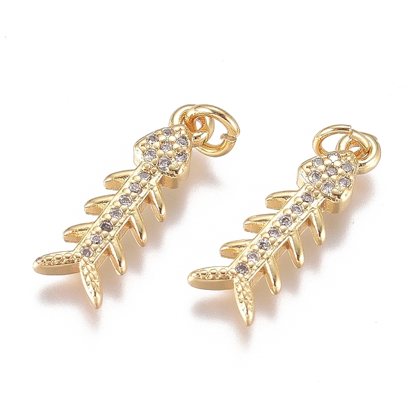 PandaHall Brass Micro Pave Cubic Zirconia Pendants, with Jump Ring, Long-Lasting Plated, Fishbone, Clear, Golden, 17x6.5x2.5mm, Hole: 2.4mm...
PandaHall Brass Micro Pave Cubic Zirconia Pendants, with Jump Ring, Long-Lasting Plated, Fishbone, Clear, Golden, 17x6.5x2.5mm, Hole: 2.4mm...
