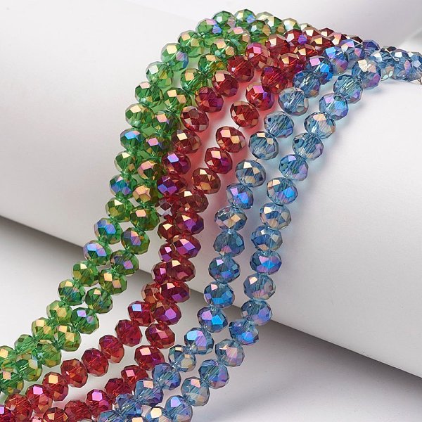 PandaHall Electroplate Transparent Glass Beads Strands, Half Rainbow Plated, Faceted, Rondelle, Mixed Color, 6x5mm, Hole: 1mm, about..., Multicolor
PandaHall Electroplate Transparent Glass Beads Strands, Half Rainbow Plated, Faceted, Rondelle, Mixed Color, 6x5mm, Hole: 1mm, about..., Multicolor