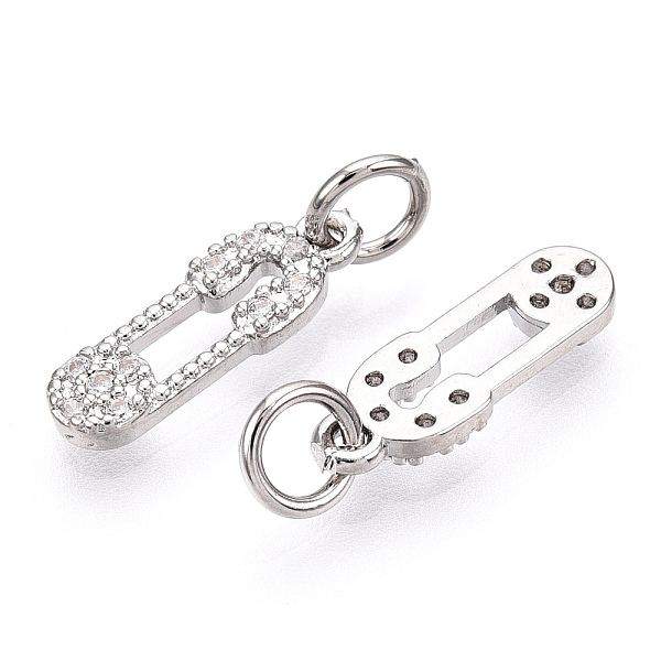 PandaHall Brass Micro Pave Cubic Zirconia Charms, with Jump Rings, Safety Pins Charms, Platinum, 14x5x1.5mm, Hole: 3.4mm Brass+Cubic..., Clear
PandaHall Brass Micro Pave Cubic Zirconia Charms, with Jump Rings, Safety Pins Charms, Platinum, 14x5x1.5mm, Hole: 3.4mm Brass+Cubic..., Clear