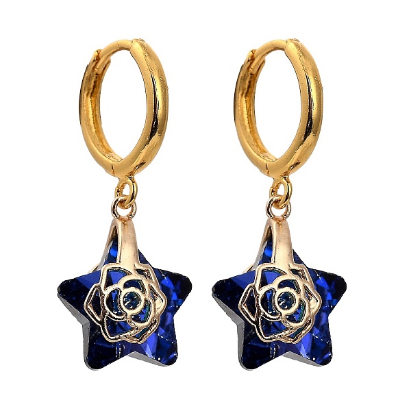 PandaHall Brass Huggie Hoop Earring, with Electroplate Glass Pendants, Star, Golden, Medium Blue, 31.5mm, Pin: 1mm Glass Star
PandaHall Brass Huggie Hoop Earring, with Electroplate Glass Pendants, Star, Golden, Medium Blue, 31.5mm, Pin: 1mm Glass Star