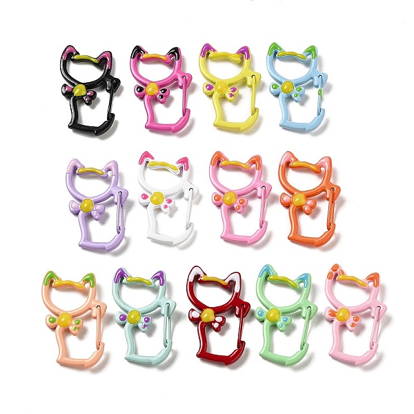 PandaHall Spray Painted Alloy Spring Gate Rings, Cat Shape with Bowknot, Mixed Color, 35x23.5x5mm Alloy Multicolor
PandaHall Spray Painted Alloy Spring Gate Rings, Cat Shape with Bowknot, Mixed Color, 35x23.5x5mm Alloy Multicolor