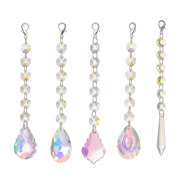 PandaHall AB Color Glass Teardrop Cone Hanging Suncatcher Pendant Decoration, with Glass Octagon Bead and Alloy Lobster Claw Clasps, for..., White
PandaHall AB Color Glass Teardrop Cone Hanging Suncatcher Pendant Decoration, with Glass Octagon Bead and Alloy Lobster Claw Clasps, for..., White