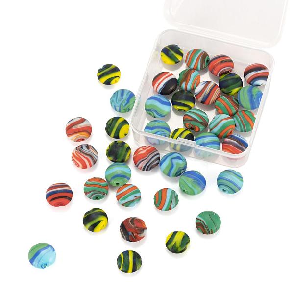 PandaHall 40Pcs 4 Colors Handmade Frosted Lampwork Beads, Stripe Beads, Flat Round, Mixed Color, 15~16x7.5~8mm, Hole: 1.2mm, 4 Colors..., Multicolor
PandaHall 40Pcs 4 Colors Handmade Frosted Lampwork Beads, Stripe Beads, Flat Round, Mixed Color, 15~16x7.5~8mm, Hole: 1.2mm, 4 Colors..., Multicolor