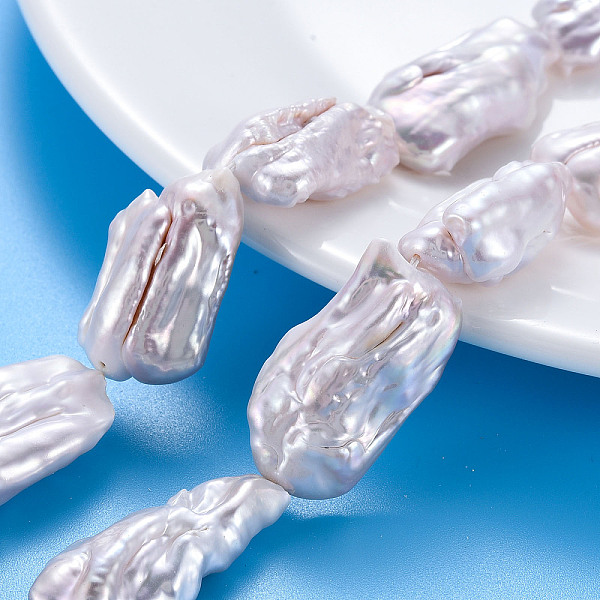 PandaHall Natural Keshi Pearl Beads Strands, Cultured Freshwater Pearl, Nuggets, Lavender Blush, 20~34x12~18x6~12mm, Hole: 0.6mm, about...
PandaHall Natural Keshi Pearl Beads Strands, Cultured Freshwater Pearl, Nuggets, Lavender Blush, 20~34x12~18x6~12mm, Hole: 0.6mm, about...