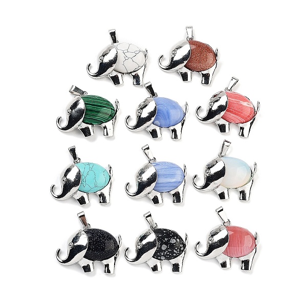 PandaHall Natural Mixed Stone Pendants, Elephant Charms with Alloy Findings, Platinum, 29x37~37.5x9.5~10mm, Hole: 3x9mm Mixed Stone Elephant
PandaHall Natural Mixed Stone Pendants, Elephant Charms with Alloy Findings, Platinum, 29x37~37.5x9.5~10mm, Hole: 3x9mm Mixed Stone Elephant