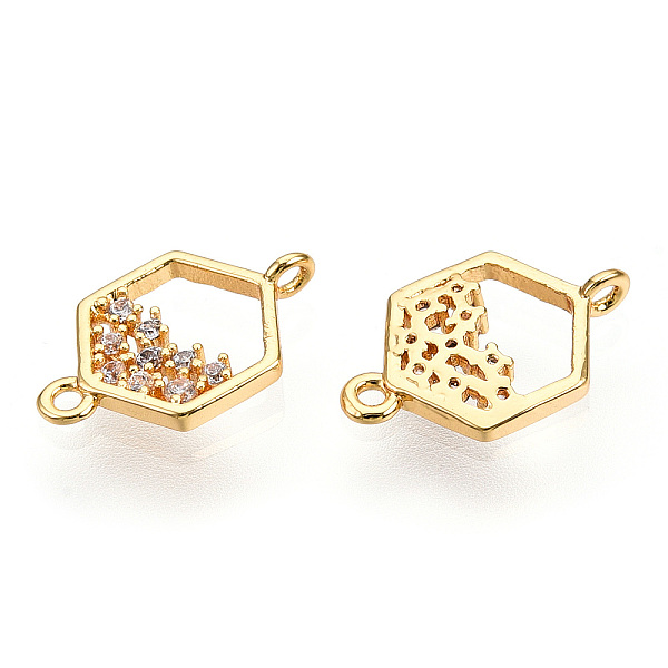 PandaHall Brass Micro Pave Cubic Zirconia Links connectors, Nickel Free, Hexagon, Clear, Real 18K Gold Plated, 14.5x9x2.5mm, Hole: 1mm...
PandaHall Brass Micro Pave Cubic Zirconia Links connectors, Nickel Free, Hexagon, Clear, Real 18K Gold Plated, 14.5x9x2.5mm, Hole: 1mm...