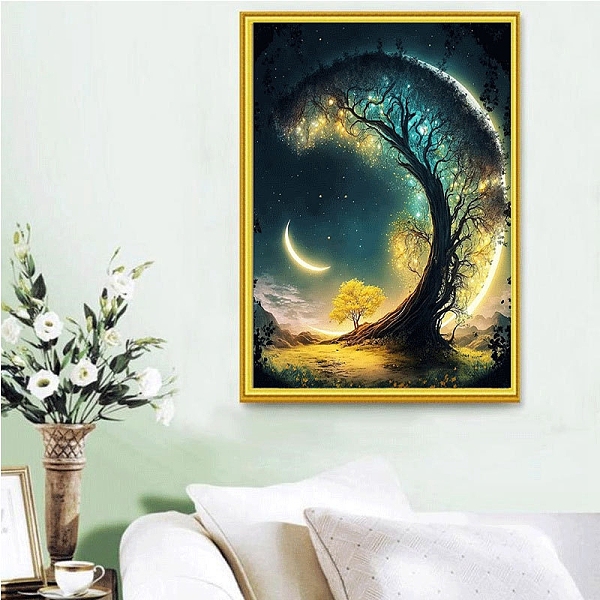 PandaHall Tree & Moon DIY Diamond Painting Kits, including Resin Rhinestones, Diamond Sticky Pen, Tray Plate and Glue Clay, Goldenrod..., Gold
PandaHall Tree & Moon DIY Diamond Painting Kits, including Resin Rhinestones, Diamond Sticky Pen, Tray Plate and Glue Clay, Goldenrod..., Gold