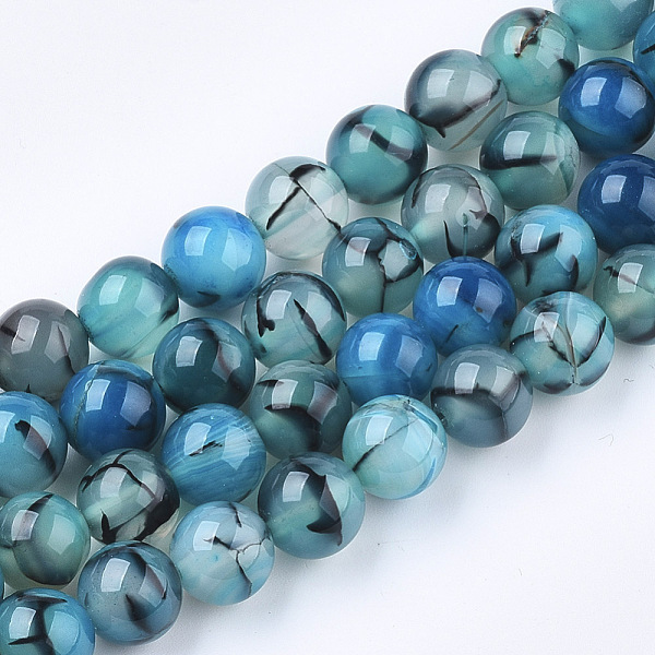 PandaHall Dyed Natural Dragon Veins Agate Beads Strands, Round, Steel Blue, 8~8.5mm, Hole: 1mm, about 47pcs/strand, 15.5 inch Dragon Veins...
PandaHall Dyed Natural Dragon Veins Agate Beads Strands, Round, Steel Blue, 8~8.5mm, Hole: 1mm, about 47pcs/strand, 15.5 inch Dragon Veins...