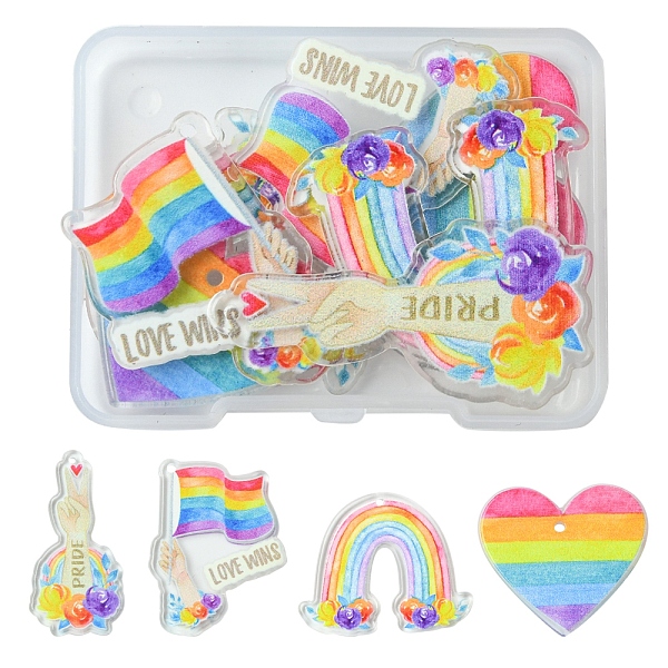 PandaHall 8Pcs 4 Style Pride Rainbow Acrylic Pendants, Rainbow/Heart/Flag/Rose Charm, Mixed Color, 28.5~48x24~39.5x2~2.3mm, Hole: 1.7~2mm..., Multicolor
PandaHall 8Pcs 4 Style Pride Rainbow Acrylic Pendants, Rainbow/Heart/Flag/Rose Charm, Mixed Color, 28.5~48x24~39.5x2~2.3mm, Hole: 1.7~2mm..., Multicolor