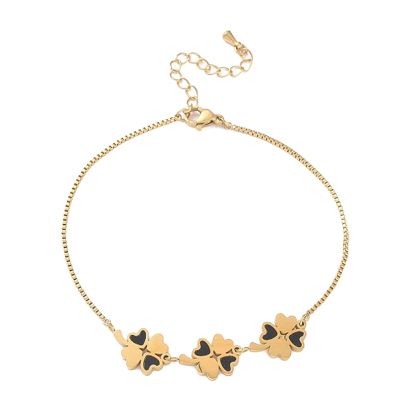PandaHall Resin Clover Link Anklet with Ion Plating(IP) 304 Stainless Steel Box Chains for Women, Golden, 10-3/8 inch(26.5cm) Stainless..., Black
PandaHall Resin Clover Link Anklet with Ion Plating(IP) 304 Stainless Steel Box Chains for Women, Golden, 10-3/8 inch(26.5cm) Stainless..., Black