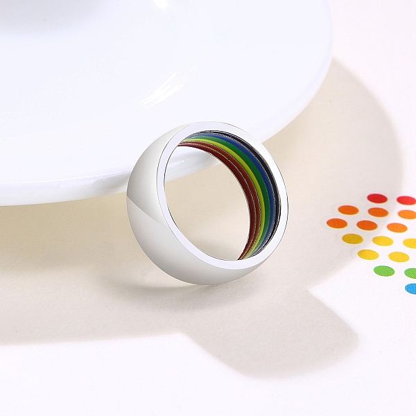 PandaHall Rainbow Color Pride Flag Enamel Inner Grooved Finger Ring, Stainless Steel Plain Band Ring for Men Women, Stainless Steel Color...
PandaHall Rainbow Color Pride Flag Enamel Inner Grooved Finger Ring, Stainless Steel Plain Band Ring for Men Women, Stainless Steel Color...
