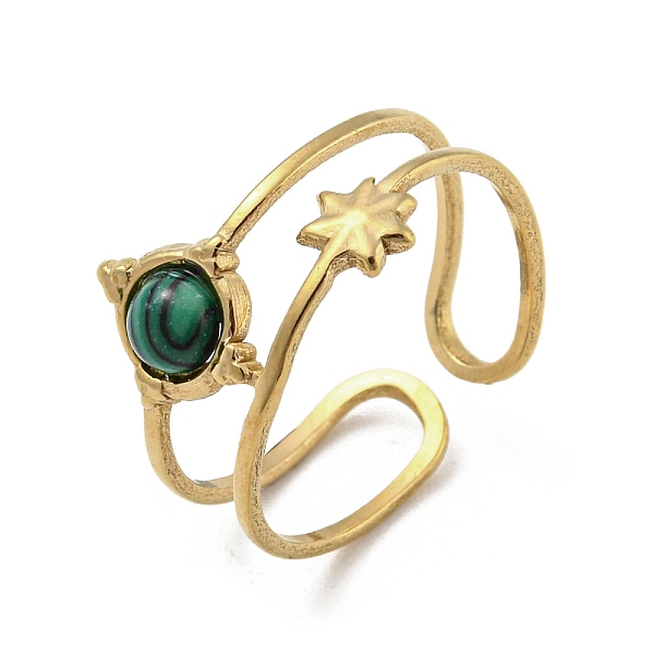PandaHall 304 Stainless Steel with Synthetic Malachite Ring, US Size 6(16.5mm) Malachite Star
PandaHall 304 Stainless Steel with Synthetic Malachite Ring, US Size 6(16.5mm) Malachite Star