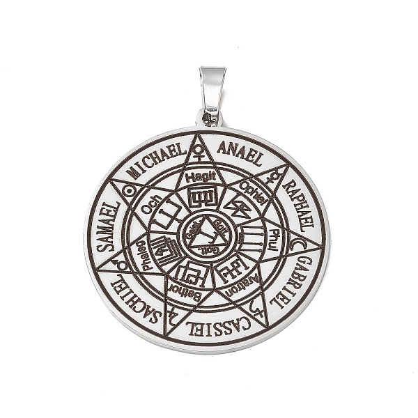 PandaHall 304 Stainless Steel Pendants, Flat Round with The Seven Archangels Charm, Stainless Steel Color, 38x35x1.5mm, Hole: 7.5x4mm 304...
PandaHall 304 Stainless Steel Pendants, Flat Round with The Seven Archangels Charm, Stainless Steel Color, 38x35x1.5mm, Hole: 7.5x4mm 304...