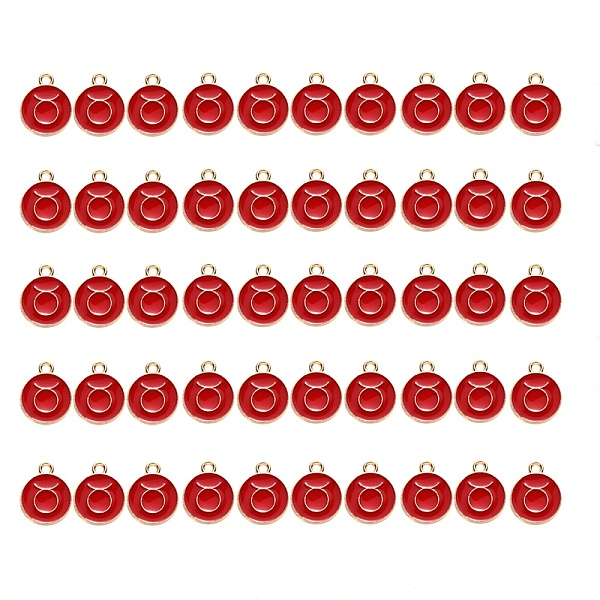 PandaHall Alloy Enamel Pendants, Flat Round with Constellation, Light Gold, Red, Taurus, 15x12x2mm, Hole: 1.5mm, 50pcs/Box Alloy+Enamel...
PandaHall Alloy Enamel Pendants, Flat Round with Constellation, Light Gold, Red, Taurus, 15x12x2mm, Hole: 1.5mm, 50pcs/Box Alloy+Enamel...
