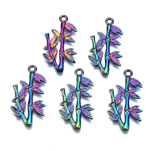 PandaHall Alloy Pendants, Cadmium Free & Nickel Free & Lead Free, Bamboo and Leaf, Rainbow Color, 28.5x15x1.5mm, Hole: 1.8mm Alloy Others
PandaHall Alloy Pendants, Cadmium Free & Nickel Free & Lead Free, Bamboo and Leaf, Rainbow Color, 28.5x15x1.5mm, Hole: 1.8mm Alloy Others