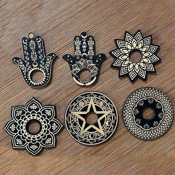 PandaHall Mini Carved Wood Crystal Ball Display Bases, Crystal Sphere Display Stand, Lotus & Flower & Star & Hamsa Hand, Black, 90mm...
PandaHall Mini Carved Wood Crystal Ball Display Bases, Crystal Sphere Display Stand, Lotus & Flower & Star & Hamsa Hand, Black, 90mm...
