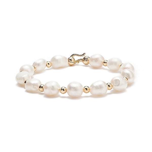 PandaHall Natural Keshi Pearl Beaded Bracelet with Brass Clasp for Women, Golden, 7-7/8 inch(20cm) Pearl
PandaHall Natural Keshi Pearl Beaded Bracelet with Brass Clasp for Women, Golden, 7-7/8 inch(20cm) Pearl