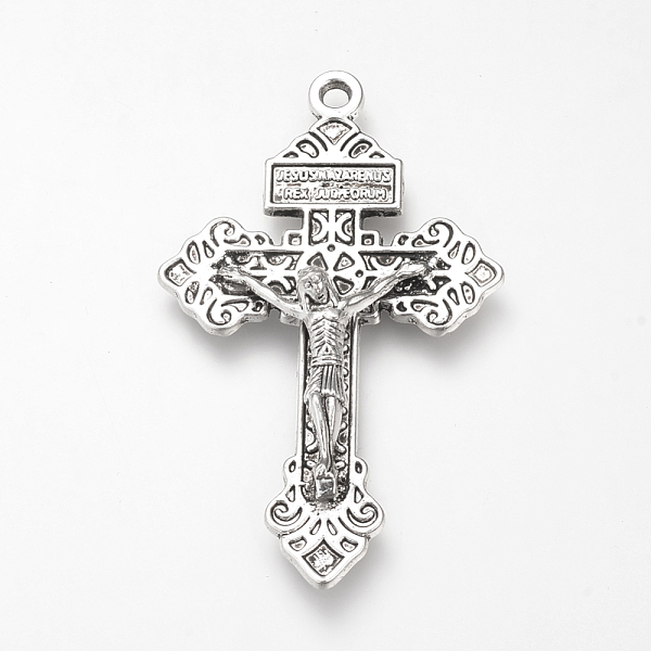 PandaHall Tibetan Style Alloy Big Pendants, For Easter, Crucifix Cross with Word, Cadmium Free & Lead Free, Antique Silver, 55.5x34x8mm...
PandaHall Tibetan Style Alloy Big Pendants, For Easter, Crucifix Cross with Word, Cadmium Free & Lead Free, Antique Silver, 55.5x34x8mm...