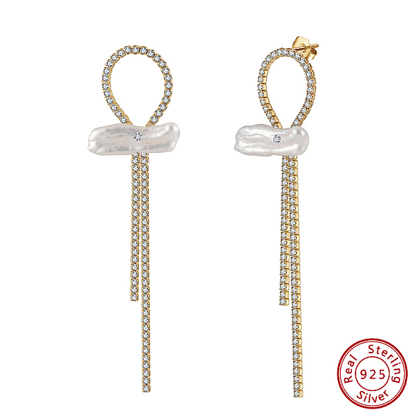 PandaHall 925 Sterling Silver Bowknot Dangle Stud Earrings with Natural Pearl, Cubic Zirconia Tennis Tassel Earrings, Real 14K Gold Plated..., Clear
PandaHall 925 Sterling Silver Bowknot Dangle Stud Earrings with Natural Pearl, Cubic Zirconia Tennis Tassel Earrings, Real 14K Gold Plated..., Clear