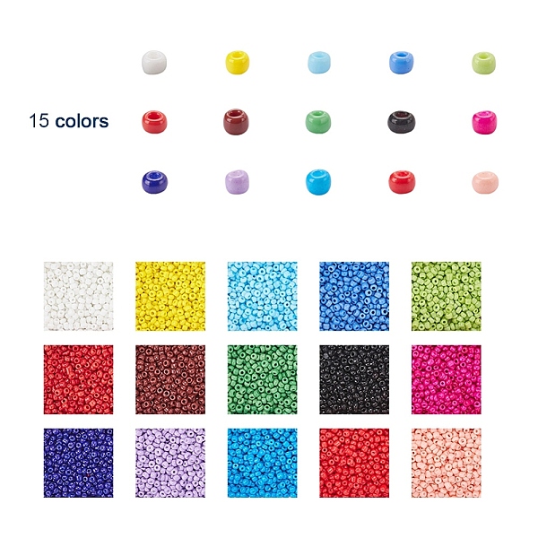 PandaHall 195G 15 Colors Glass Seed Beads, Opaque Colours Seed, Small Craft Beads for DIY Jewelry Making, Round, Mixed Color, 6/0, 4~5x3~4mm..., Multicolor
PandaHall 195G 15 Colors Glass Seed Beads, Opaque Colours Seed, Small Craft Beads for DIY Jewelry Making, Round, Mixed Color, 6/0, 4~5x3~4mm..., Multicolor