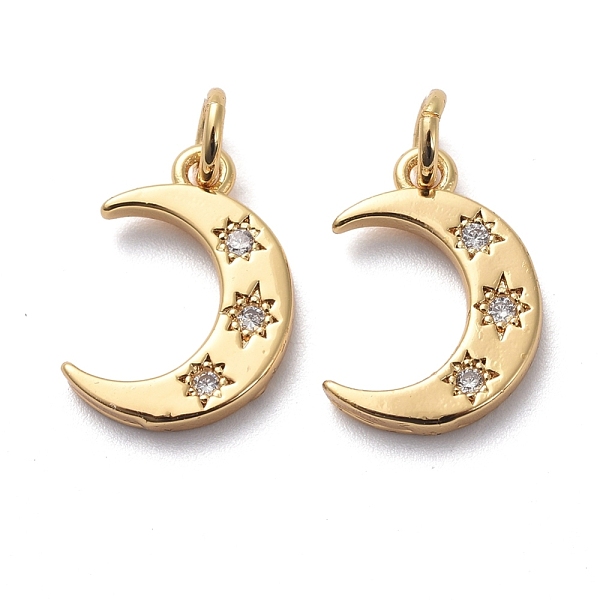 PandaHall Brass Micro Pave Clear Cubic Zirconia Charms, with Jump Rings, Moon with Star, Golden, 13.5x9.5x1.5mm, Hole: 3mm Brass+Cubic...
PandaHall Brass Micro Pave Clear Cubic Zirconia Charms, with Jump Rings, Moon with Star, Golden, 13.5x9.5x1.5mm, Hole: 3mm Brass+Cubic...