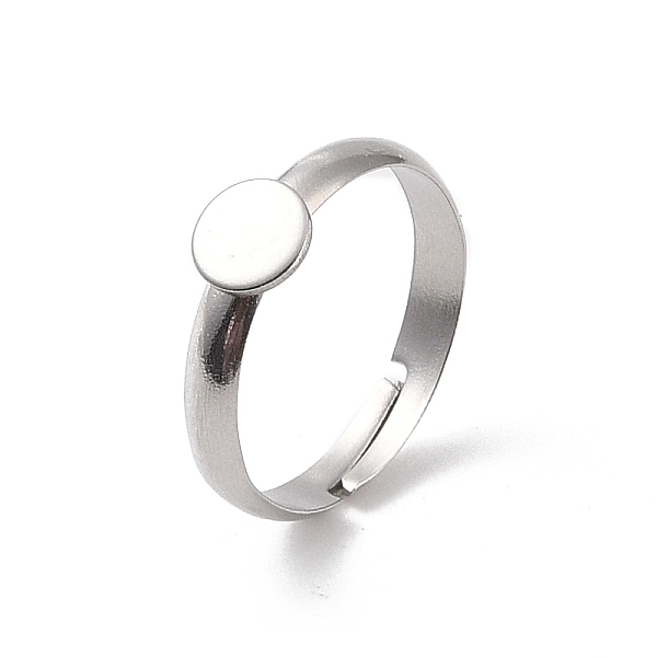 PandaHall 304 Stainless Steel Pad Ring Settings, Flat Round, Stainless Steel Color, US Size 7 1/4(17.5mm), Tray: 6mm. 303 Stainless Steel
PandaHall 304 Stainless Steel Pad Ring Settings, Flat Round, Stainless Steel Color, US Size 7 1/4(17.5mm), Tray: 6mm. 303 Stainless Steel