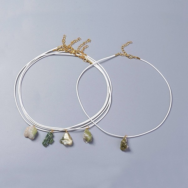 PandaHall Natural Tourmaline Pendant Necklaces, with Metal Findings and Waxed Cord, Grade 5A, Nuggets, White, Golden, 17.51 inch~17.91 inch...
PandaHall Natural Tourmaline Pendant Necklaces, with Metal Findings and Waxed Cord, Grade 5A, Nuggets, White, Golden, 17.51 inch~17.91 inch...