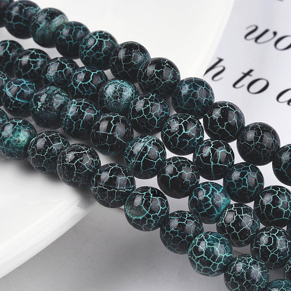PandaHall Natural Fire Crackle Agate Beads Strands, Dyed, Round, Dark Slate Gray, 8x7.5~8mm, Hole: 1mm, about 48~49pcs/strand, 14.3 inch..., Green
PandaHall Natural Fire Crackle Agate Beads Strands, Dyed, Round, Dark Slate Gray, 8x7.5~8mm, Hole: 1mm, about 48~49pcs/strand, 14.3 inch..., Green