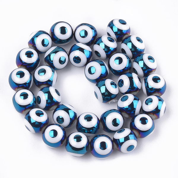 PandaHall Electroplate Glass Beads Strands, Round with Evil Eye Pattern, Steel Blue, 10x9.5~10mm, Hole: 1.2mm, about 30pcs/strand, 11.2 inch...
PandaHall Electroplate Glass Beads Strands, Round with Evil Eye Pattern, Steel Blue, 10x9.5~10mm, Hole: 1.2mm, about 30pcs/strand, 11.2 inch...