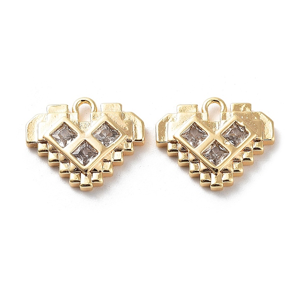 PandaHall Rack Plating Brass Micro Pave Cubic Zirconia Pendants, Heart Charm, Real 18K Gold Plated, 11.5x14x2.5mm, Hole: 1.5mm Brass+Cubic..., Clear
PandaHall Rack Plating Brass Micro Pave Cubic Zirconia Pendants, Heart Charm, Real 18K Gold Plated, 11.5x14x2.5mm, Hole: 1.5mm Brass+Cubic..., Clear