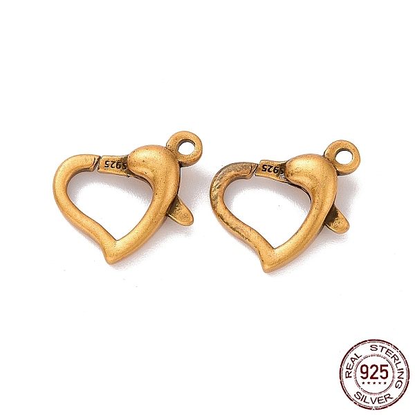 PandaHall 925 Sterling Silver Lobster Claw Clasps, Heart, Antique Golden, 10x11.5x3.5mm, Hole: 1.2mm, Inner Diameter: 5.5X6.5mm Sterling...
PandaHall 925 Sterling Silver Lobster Claw Clasps, Heart, Antique Golden, 10x11.5x3.5mm, Hole: 1.2mm, Inner Diameter: 5.5X6.5mm Sterling...