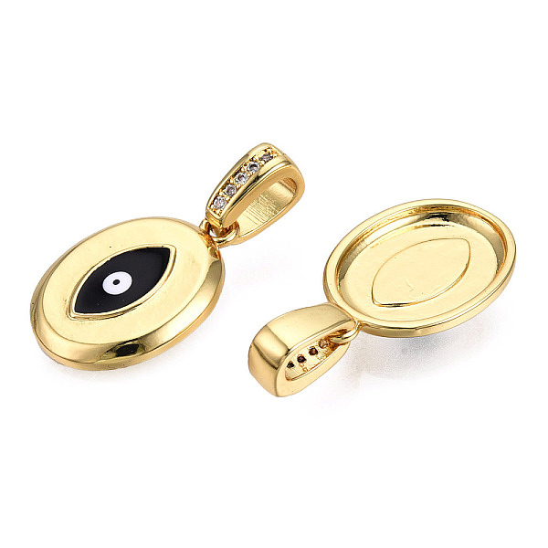 PandaHall Brass Micro Pave Clear Cubic Zirconia Pendants, with Enamel, Nickel Free, Oval with Evil Eye, Real 18K Gold Plated, Black...
PandaHall Brass Micro Pave Clear Cubic Zirconia Pendants, with Enamel, Nickel Free, Oval with Evil Eye, Real 18K Gold Plated, Black...