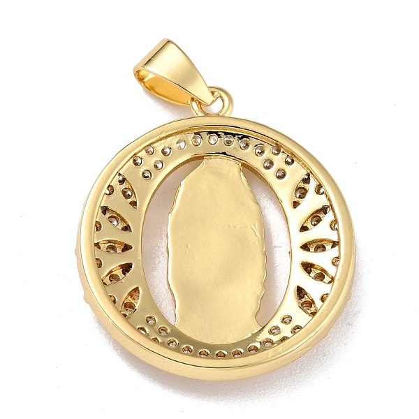 PandaHall Brass Micro Pave Clear Cubic Zirconia Pendants, Flat Round with Virgin Mary, Real 18K Gold Plated, 27.5x24x4mm, Hole: 5.5x3.5mm...
PandaHall Brass Micro Pave Clear Cubic Zirconia Pendants, Flat Round with Virgin Mary, Real 18K Gold Plated, 27.5x24x4mm, Hole: 5.5x3.5mm...
