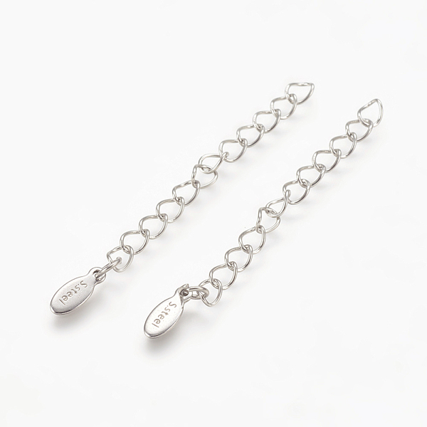PandaHall Stainless Steel Chain Extender, Curb Chains, Oval Carved with S.steel Charms, Stainless Steel Color, 55~60x4mm Stainless Steel
PandaHall Stainless Steel Chain Extender, Curb Chains, Oval Carved with S.steel Charms, Stainless Steel Color, 55~60x4mm Stainless Steel