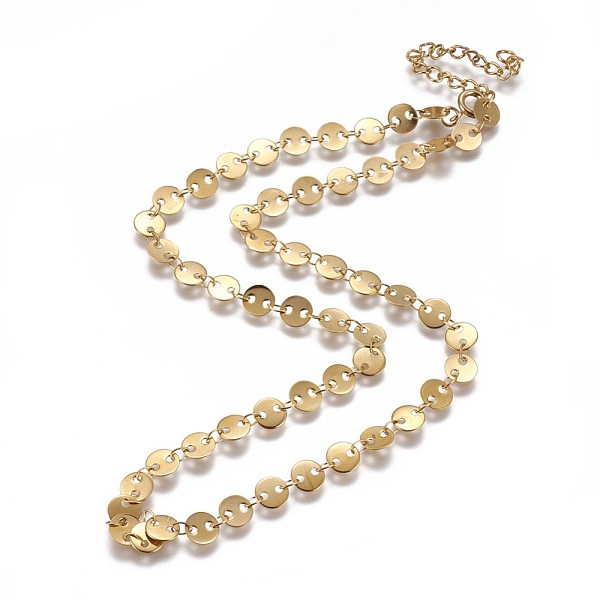 PandaHall 304 Stainless Steel Link Chain Necklaces, with Lobster Claw Clasps, Flat Round, Golden, 15.7 inch(40cm) 304 Stainless Steel
PandaHall 304 Stainless Steel Link Chain Necklaces, with Lobster Claw Clasps, Flat Round, Golden, 15.7 inch(40cm) 304 Stainless Steel