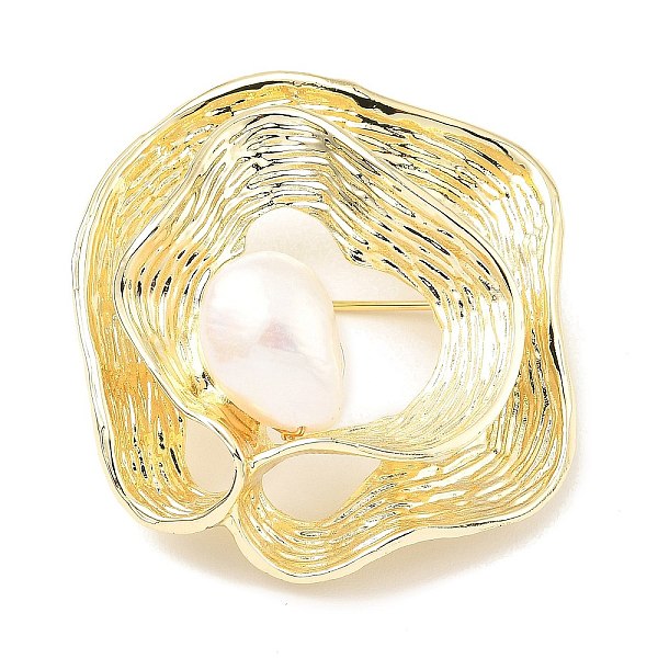 PandaHall Brass Ribbon Brooch, Natural Baroque Pearl Jewely for Women, Real 14K Gold Plated, 44x44x22mm Brass
PandaHall Brass Ribbon Brooch, Natural Baroque Pearl Jewely for Women, Real 14K Gold Plated, 44x44x22mm Brass