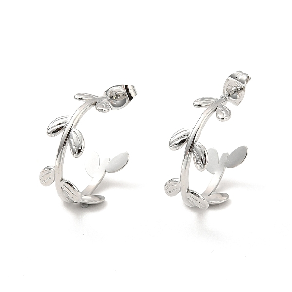 PandaHall 304 Stainless Steel Leaf Wrap Stud Earrings, Half Hoop Earrings for Women, Stainless Steel Color, 20x8mm, Pin: 0.7mm 304 Stainless...
PandaHall 304 Stainless Steel Leaf Wrap Stud Earrings, Half Hoop Earrings for Women, Stainless Steel Color, 20x8mm, Pin: 0.7mm 304 Stainless...