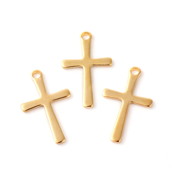 PandaHall 201 Stainless Steel Pendants, Cross, Golden, 15x9.5x0.8mm, Hole: 1.2mm 201 Stainless Steel Cross
PandaHall 201 Stainless Steel Pendants, Cross, Golden, 15x9.5x0.8mm, Hole: 1.2mm 201 Stainless Steel Cross